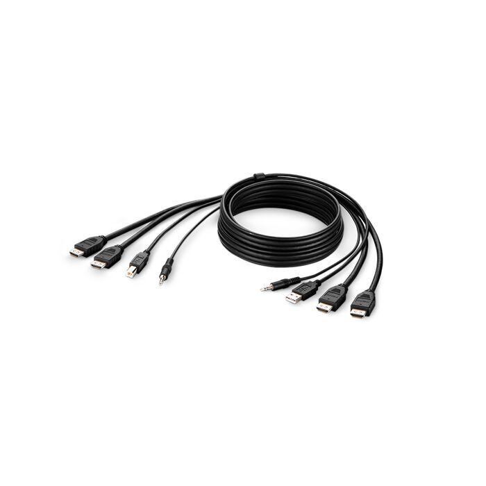 Belkin TAA Dual HDMI/USB/Audio KVM Cable, 10ft, M/M