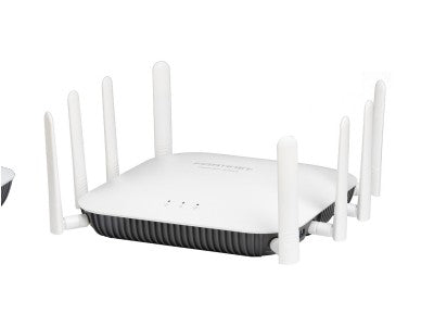 The Fortinet FortiAP-433G is an advanced indoor wireless access point featuring tri-radio Wi-Fi 6E technology for fast and versatile connectivity. It supports operation across 2.4GHz, 5GHz, and 6GHz bands, with dual 5G support and external antennas for extended coverage and performance. Ideal for high-density wireless environments, it delivers robust throughput with 4+4+4 stream support and a range of enterprise-ready features.