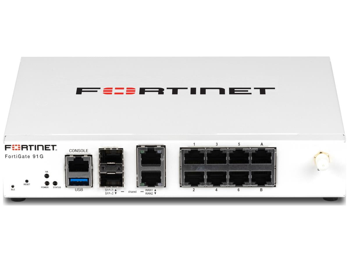 The FORTINET FG-91G integrates high-performance firewall hardware with a 3-year subscription to FortiCare Premium support and FortiGuard Unified Threat Protection (UTP) services. Designed for secure, wired network environments, it is engineered to deliver advanced threat intelligence and resilient performance in a compact desktop form factor.