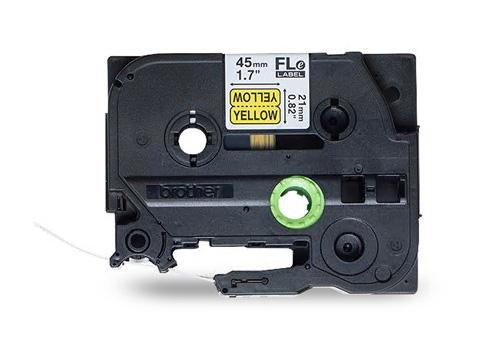 Brother FLE6511 labels are designed for professional-grade flag labeling applications. These 21mm x 45mm polyester labels feature black text on a vivid yellow background to maximize visibility, and fold down to 10.5mm x 45mm sizes for wire and cable marking. Each pack includes 72 durable labels ideal for dynamic labeling needs.