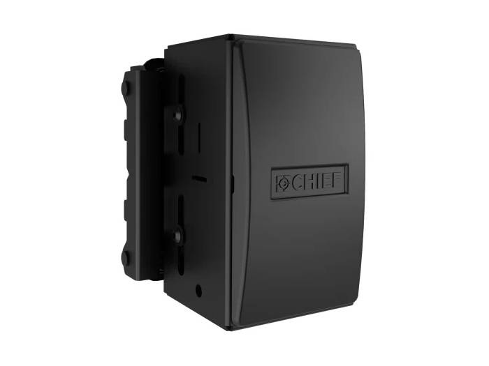 The Chief FMSCM Fusion Ceiling Box offers a height-adjustable design for streamlined ceiling-mounted AV installations. Designed in a sleek black finish and compliant with TAA standards, this solution is ideal for professional environments requiring adaptable mounting options. Manufactured in China, it supports display setups with an emphasis on flexibility and infrastructure integration.