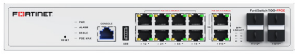 Commutateur PoE+ Fortinet FS-M110G-FPOE de couche 2, 12 ports, sans ventilateur