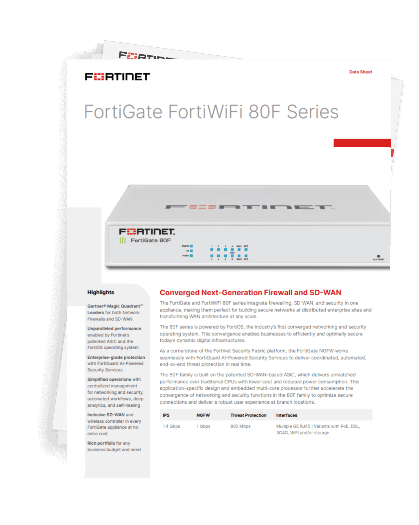 Appareil pare-feu radio double FORTINET FORTIWIFI-80F-2R