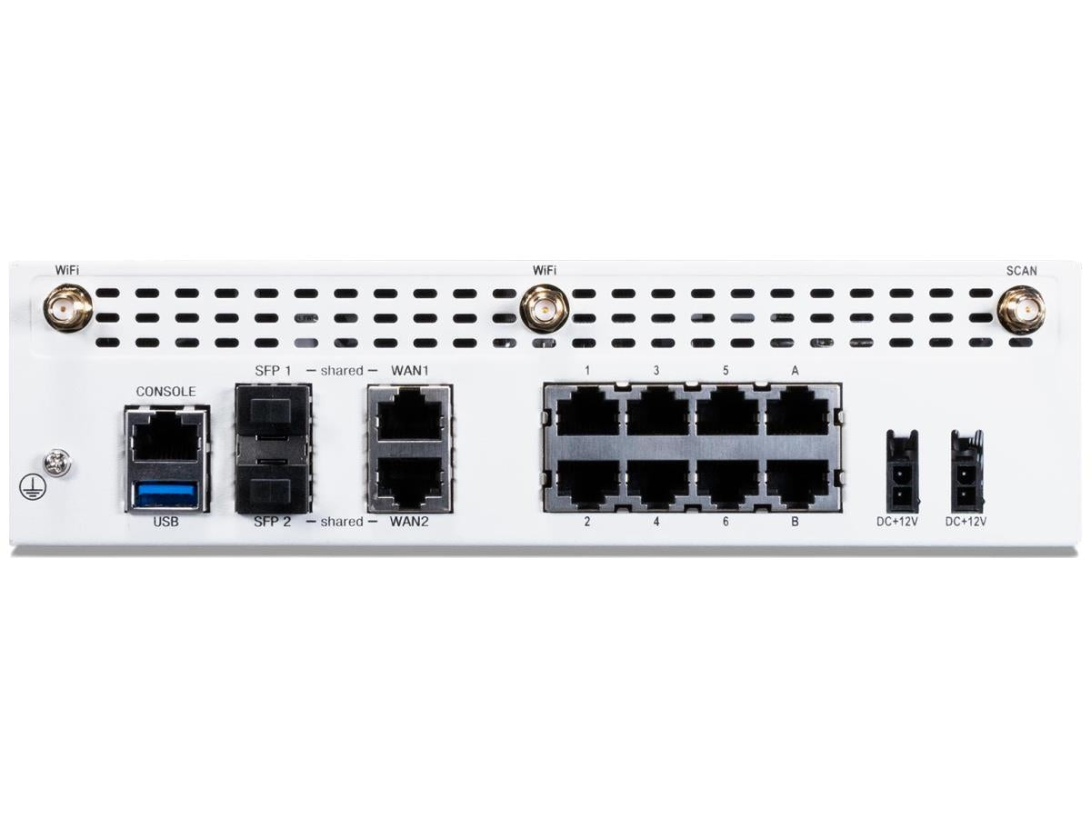 FortiWiFi-81F-2R delivers robust wireless and wired security in a compact desktop form factor. Bundled with one year of FortiCare Premium and FortiGuard Enterprise Protection, it provides secure connectivity with up to 1.4 Gbps IPS throughput and supports 1.5 million concurrent sessions—ideal for branch offices or small enterprises needing high availability and advanced threat protection. Dual-band MU-MIMO wireless and 14 ports ensure flexible installation and scalable network performance.