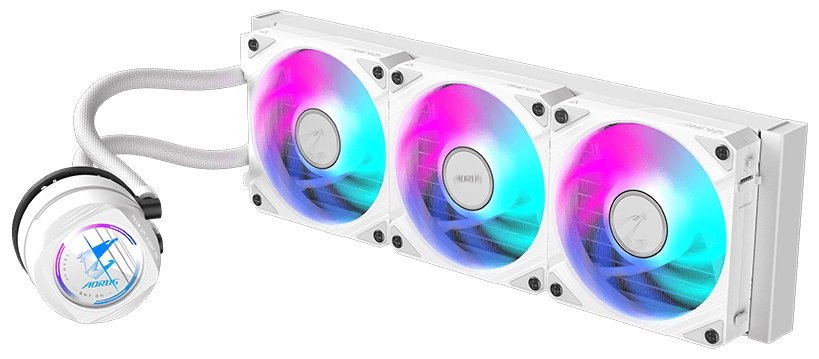 GIGABYTE AORUS WATERFORCE X II 360 ICE Liquid CPU Cooler, White, 360mm
