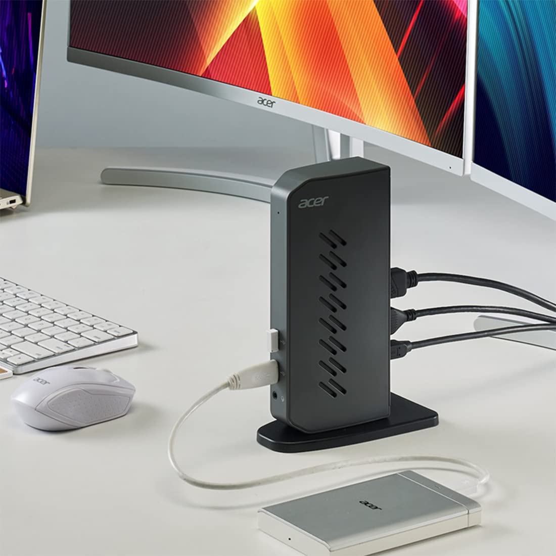 Acer U301 USB 3.0 Dock Dual Display Output, Gray