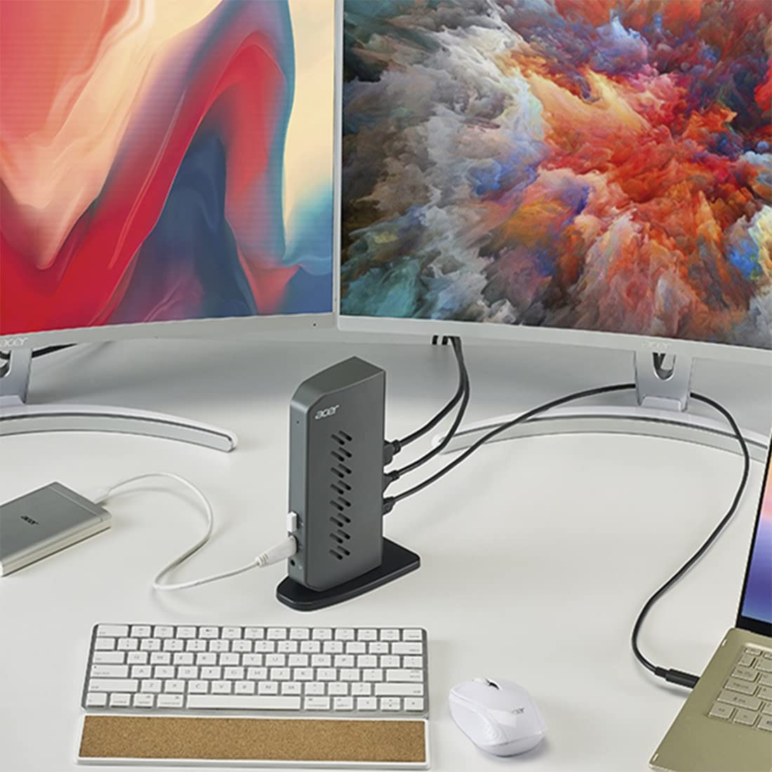 Station d'accueil USB 3.0 Acer U301, double sortie d'affichage, gris