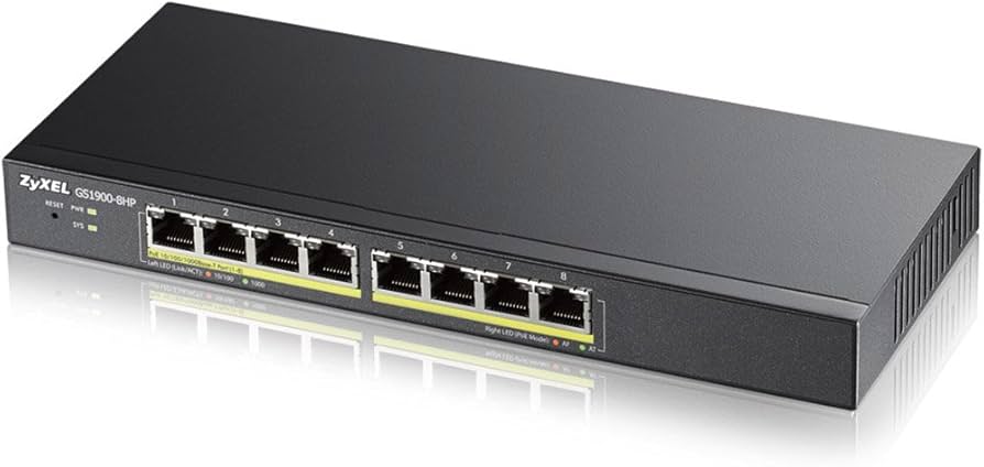 ZYXEL GS1900-8HP Fanless 8-Port GbE PoE+ Web Managed Switch (70W)