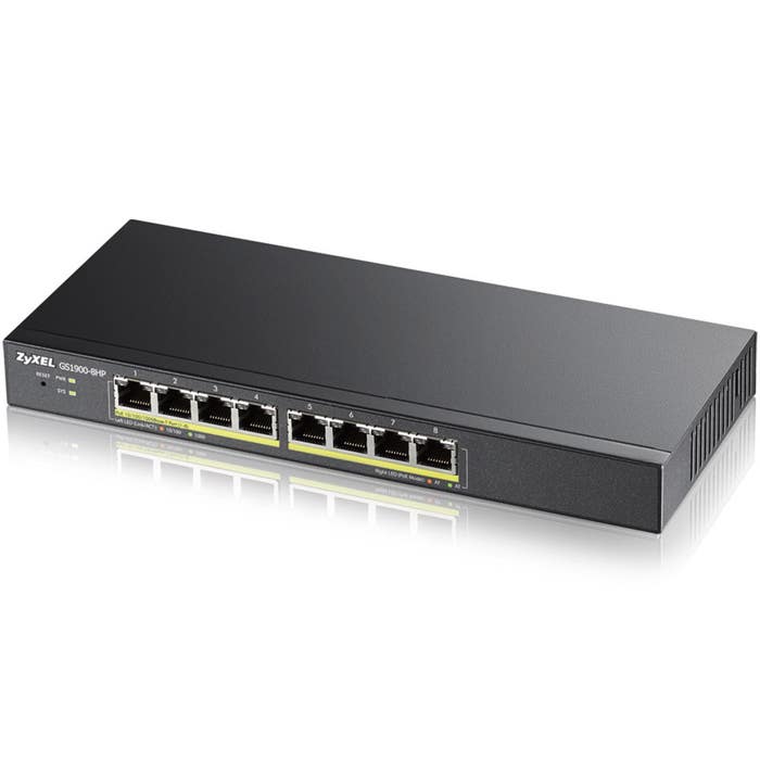 ZYXEL GS1900-8HP 8-Port GbE PoE+ Fanless Managed Switch 70W