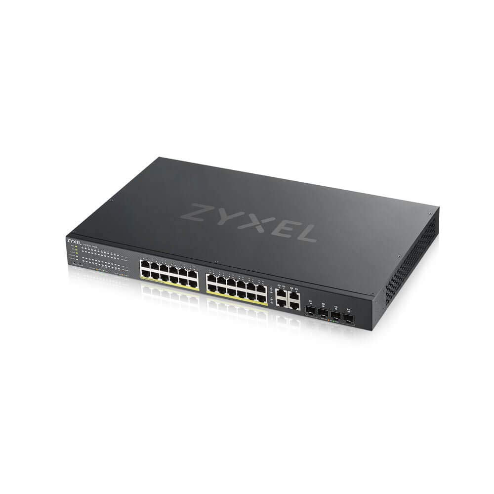 Zyxel GS1920-24HPv2 28-Port Gigabit PoE+ Hybrid Cloud Managed Switch
