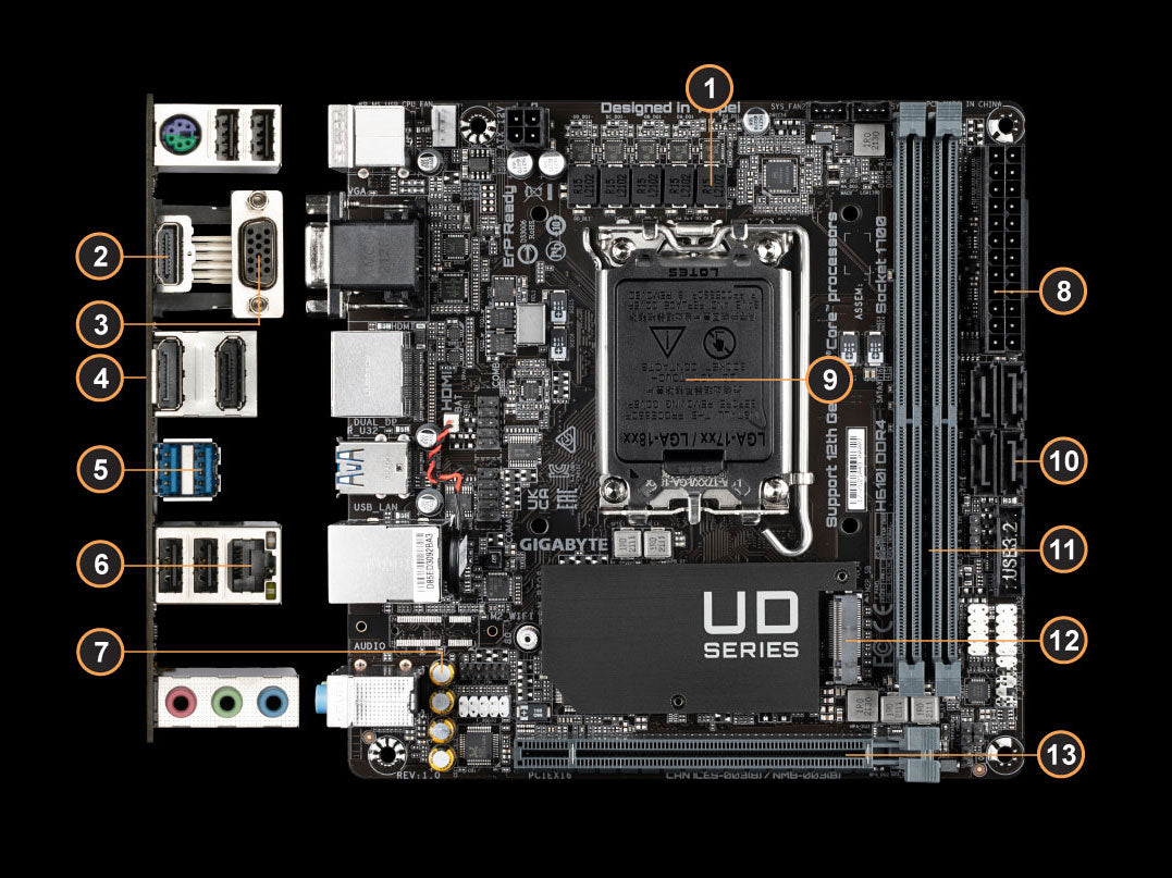 GIGABYTE H610I DDR4 Intel H610 Mini-ITX Motherboard LGA1700