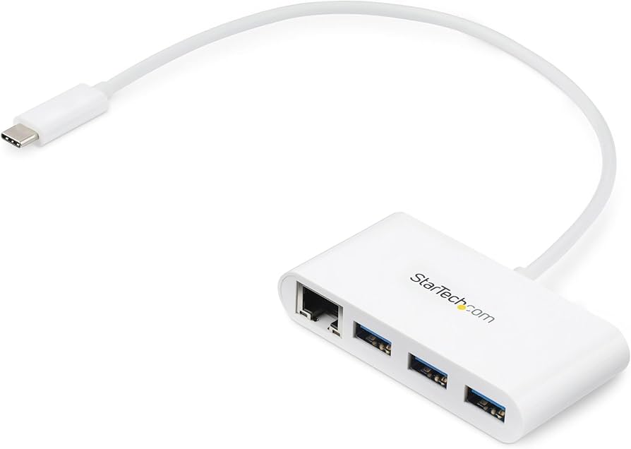 Hub StarTech USB-C vers USB-A 3 ports avec Gigabit Ethernet et adaptateur secteur