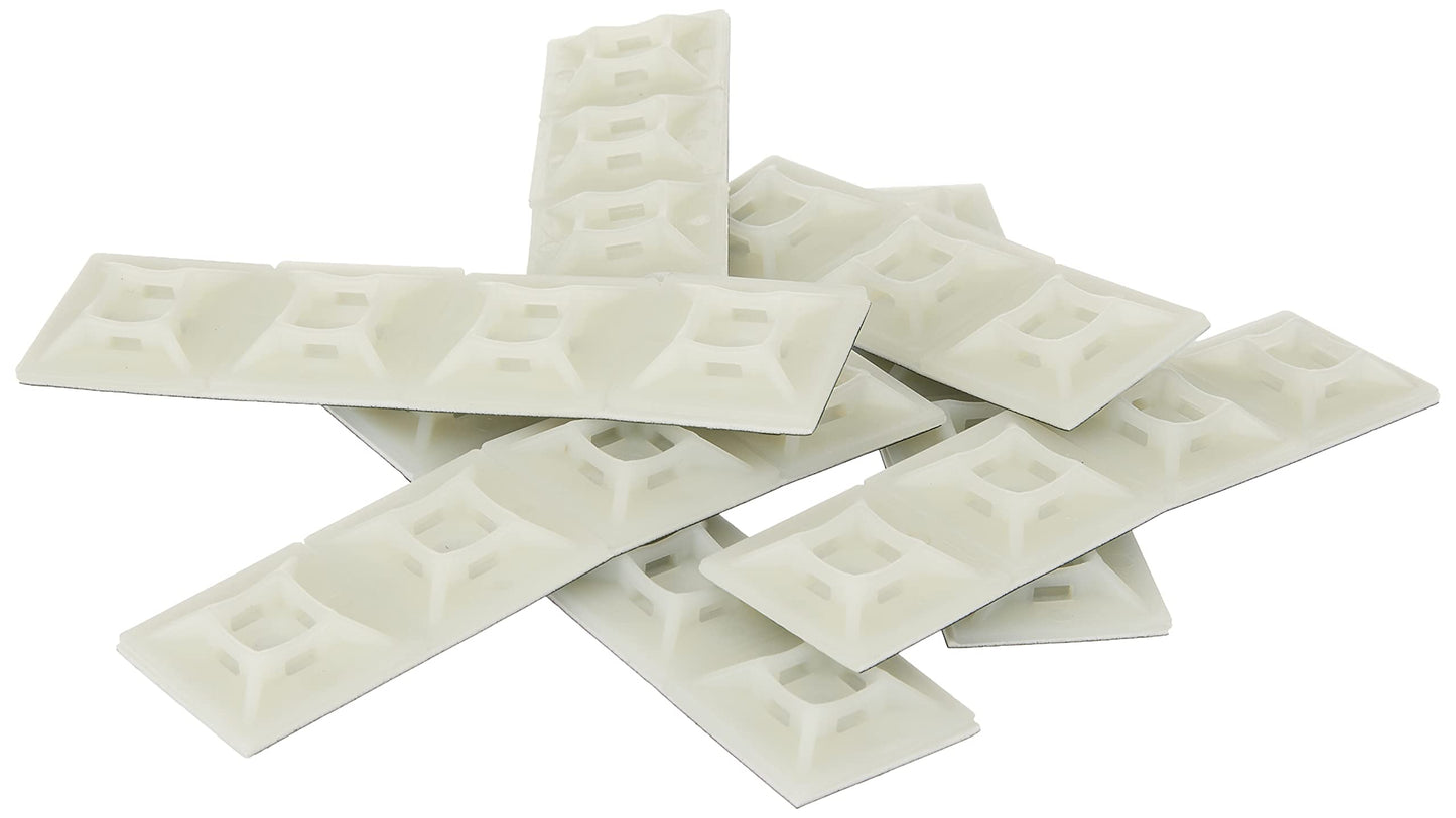 Supports de serrage en nylon StarTech - Lot de 100, blancs, 2,8 x 2,8 cm