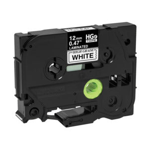Brother HGE2315PK Label Tape 5-Pack, 12mm x 8m, Black on White