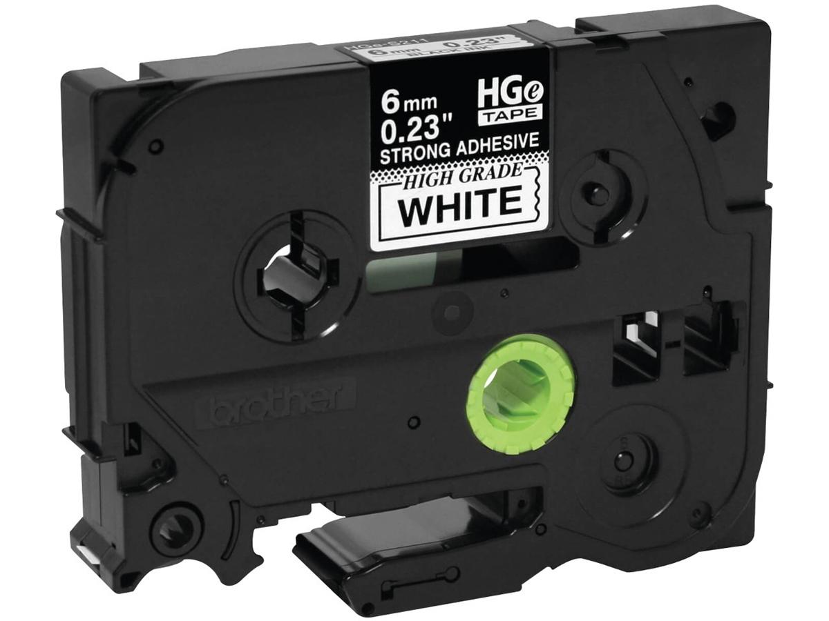 Brother HGE-S2115PK label tape offers reliable performance with its black ink on white design and extra-strength adhesive, perfect for demanding labeling needs. Each tape measures 0.23 inches by 26.2 feet (6mm x 8m), and this 5-pack ensures extended usability in industrial, commercial, or office settings. TAA compliant and made in Japan, it's built to meet high standards of quality in government and enterprise environments.