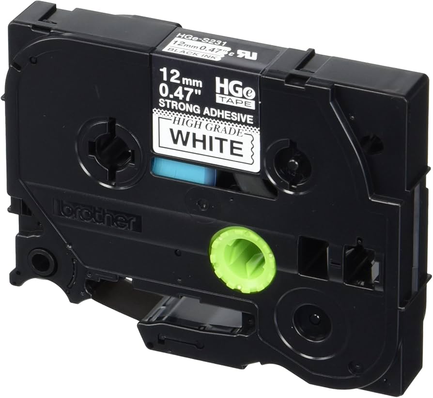 Brother HGES2315PK Extra-Strength Label Tape, 12mm x 8m, 5 Pack