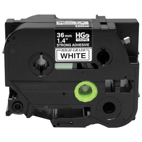 Brother HGES2615PK 36mm Extra-Strength Black on White Tape, 5 Pack