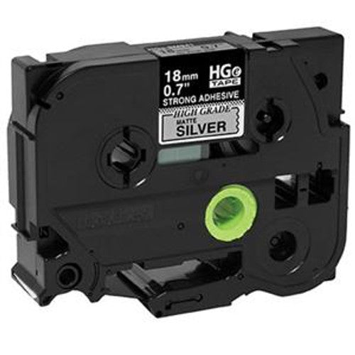 Brother 18mm Black on Matte Silver Extra-Strength Labels, 5-Pack