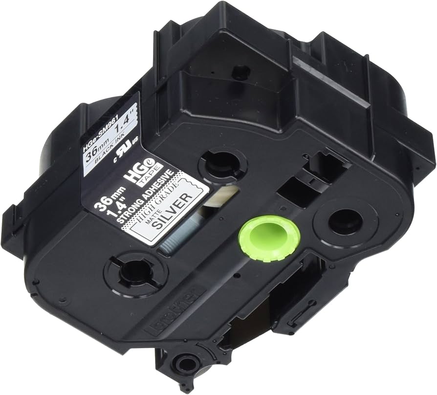 Brother HGES9615PK 36mm Matte Silver Extra-Strength Label Tape, 5-Pack