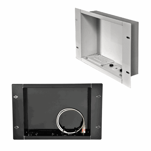 Peerless IBA2AC In-Wall Accessory Box with AC, Gloss Black, 25lb Capacity