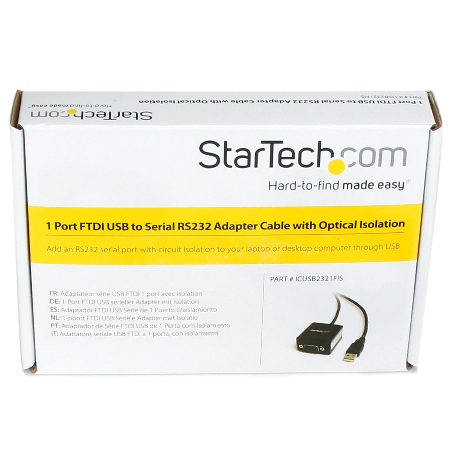 StarTech USB to RS232 Adapter Cable w/ Isolation, 2.5m, FTDI Chipset