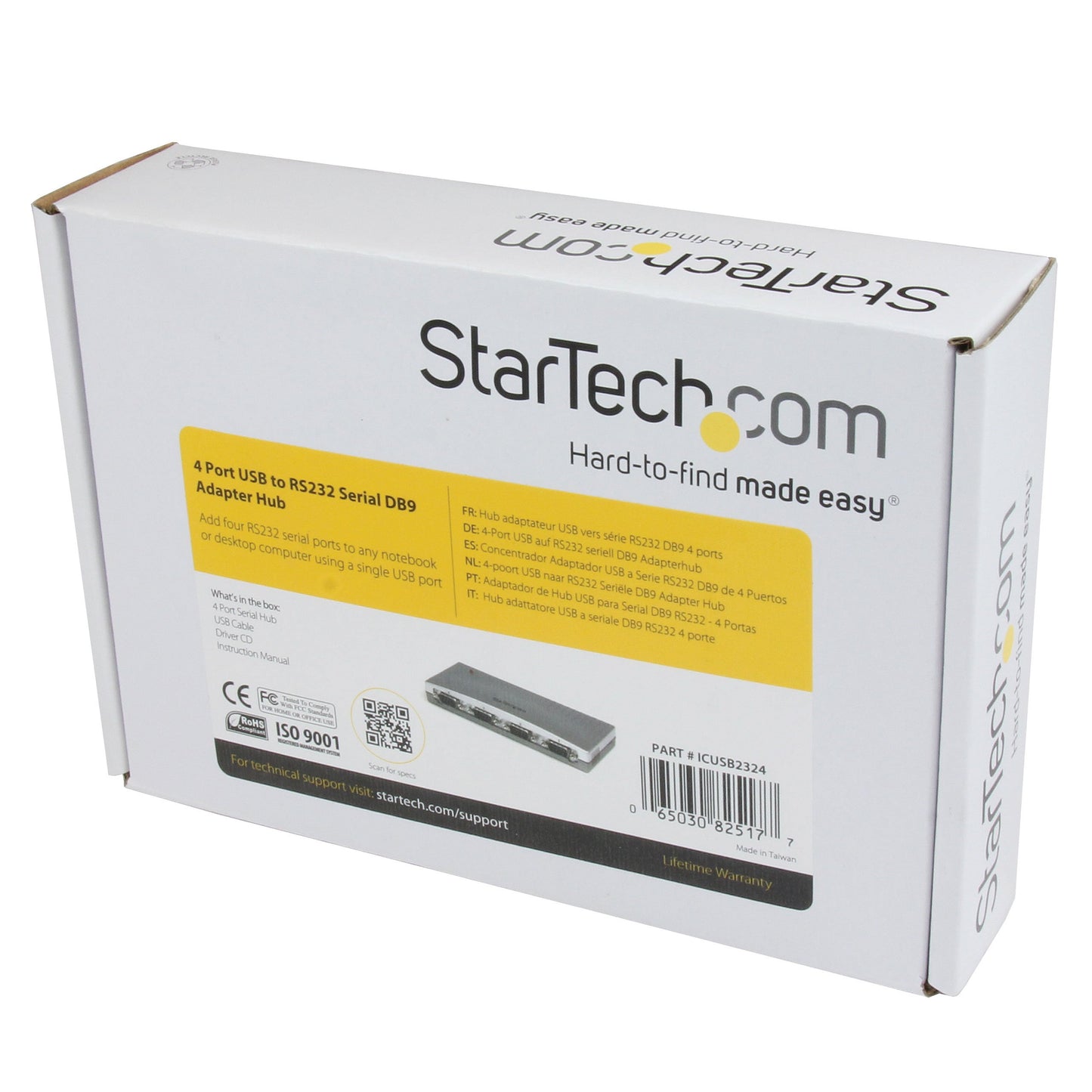 StarTech 4-Port USB to RS232 Serial Adapter Hub, ICUSB2324