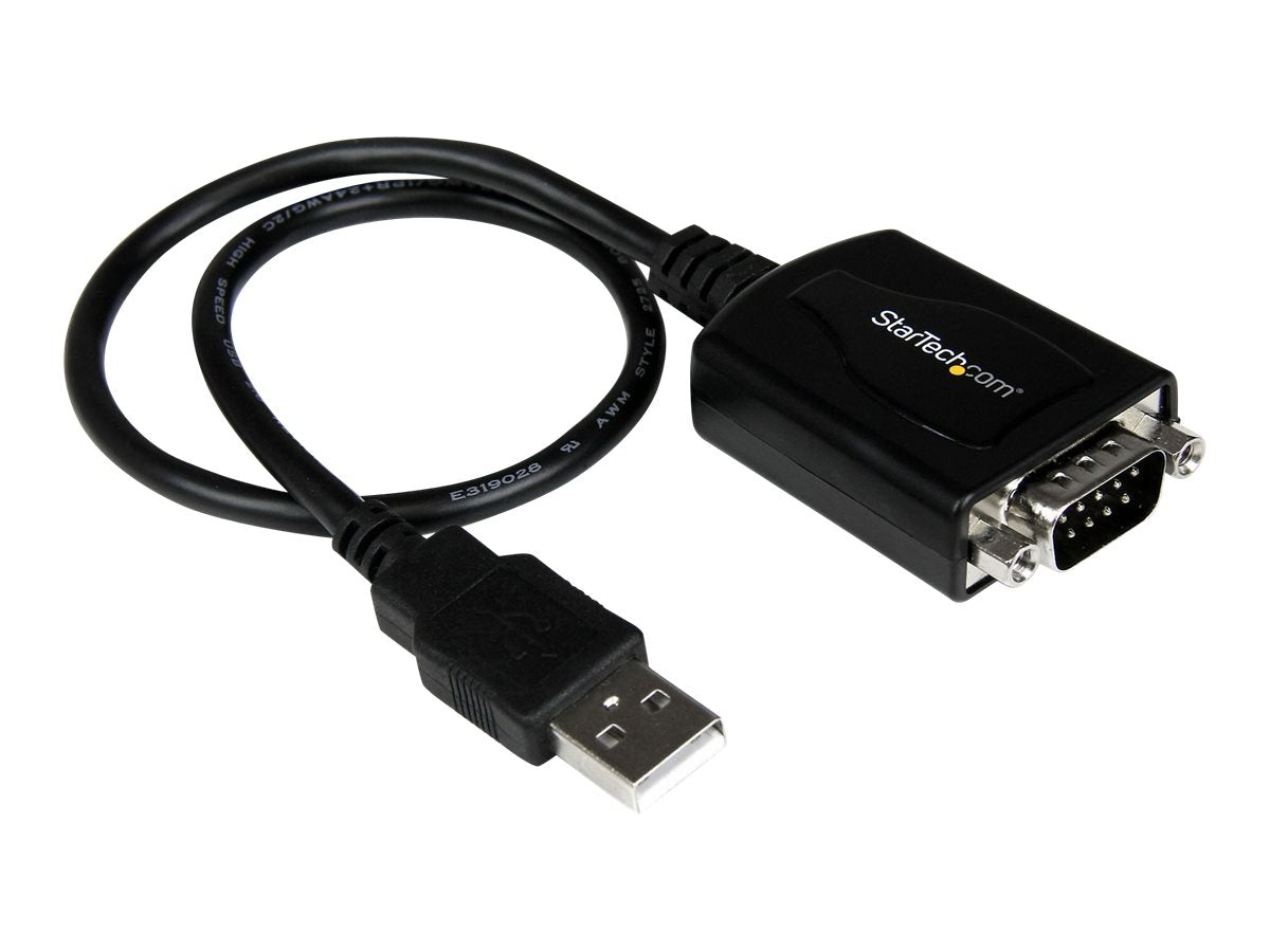 StarTech 1 ft USB to RS232 Serial DB9 Adapter Cable with COM Retention