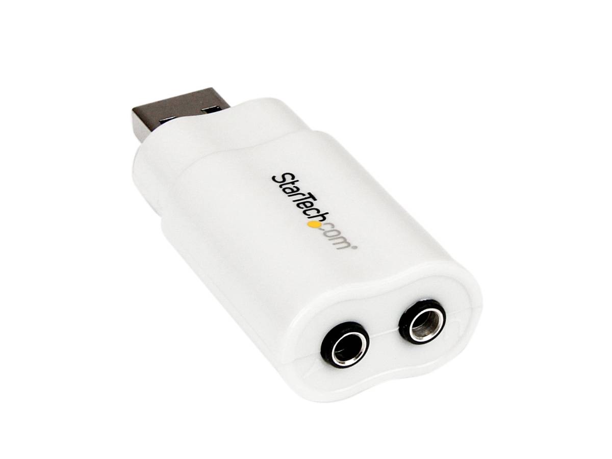 Turn any USB port into a stereo sound card with the StarTech USB to Stereo Audio Adapter Converter. Designed for laptops and systems lacking dedicated audio input/output, this compact device offers plug-and-play functionality and compatibility with a broad range of USB-enabled computers. Its rugged design and TAA compliance make it ideal for both personal and professional audio needs.