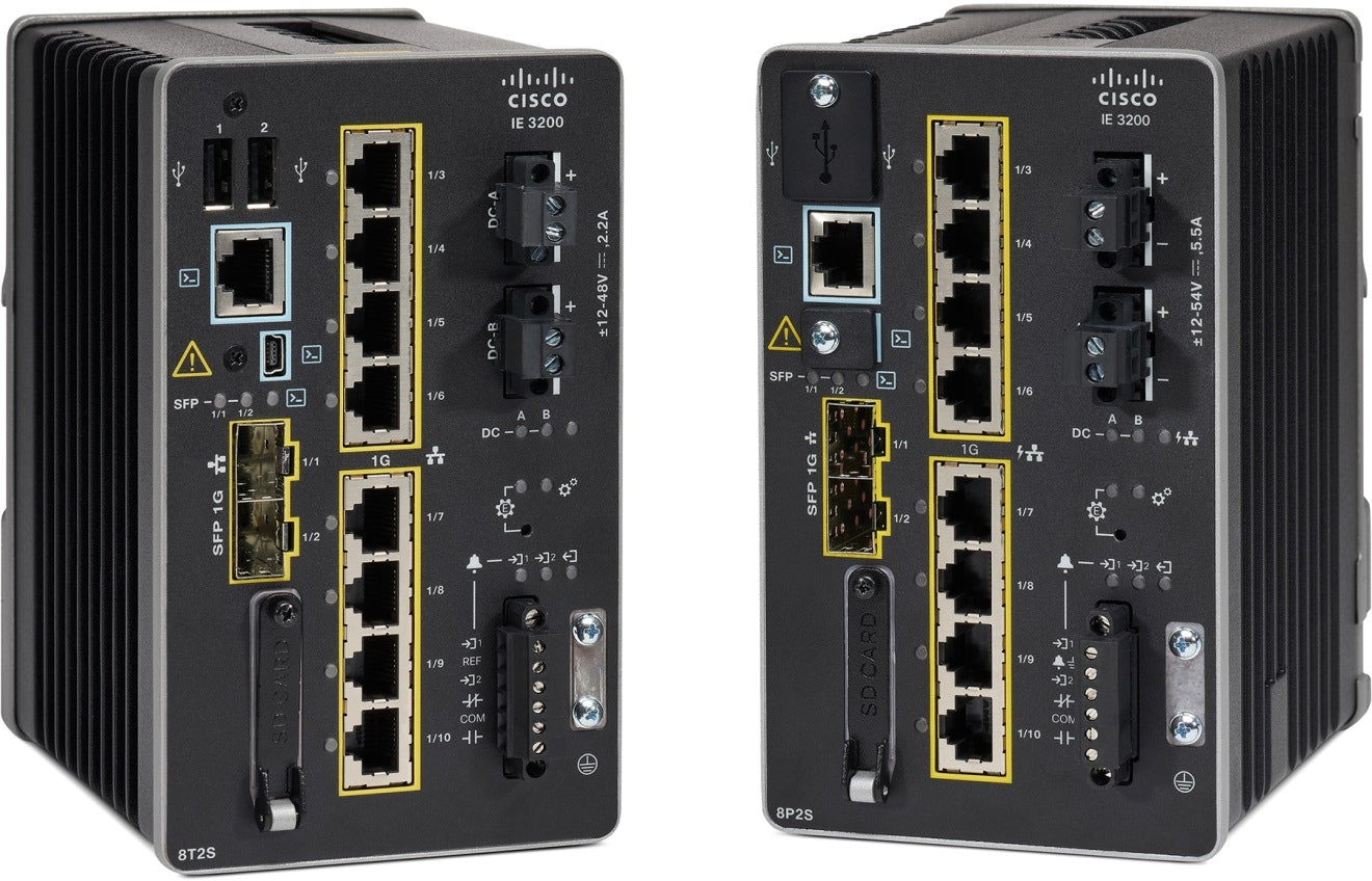 Cisco Catalyst IE3200 TAA 8-Port PoE+ Switch with 2 GE SFP