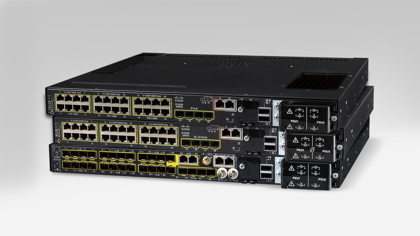 Cisco IE-9320-26S2C-E Industrial Switch, 24 GE SFP + 4 GE Uplinks