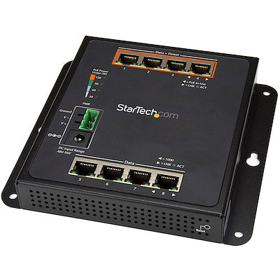 Commutateur industriel STARTECH 8+2 ports Gigabit PoE+, IP-30, montage DIN