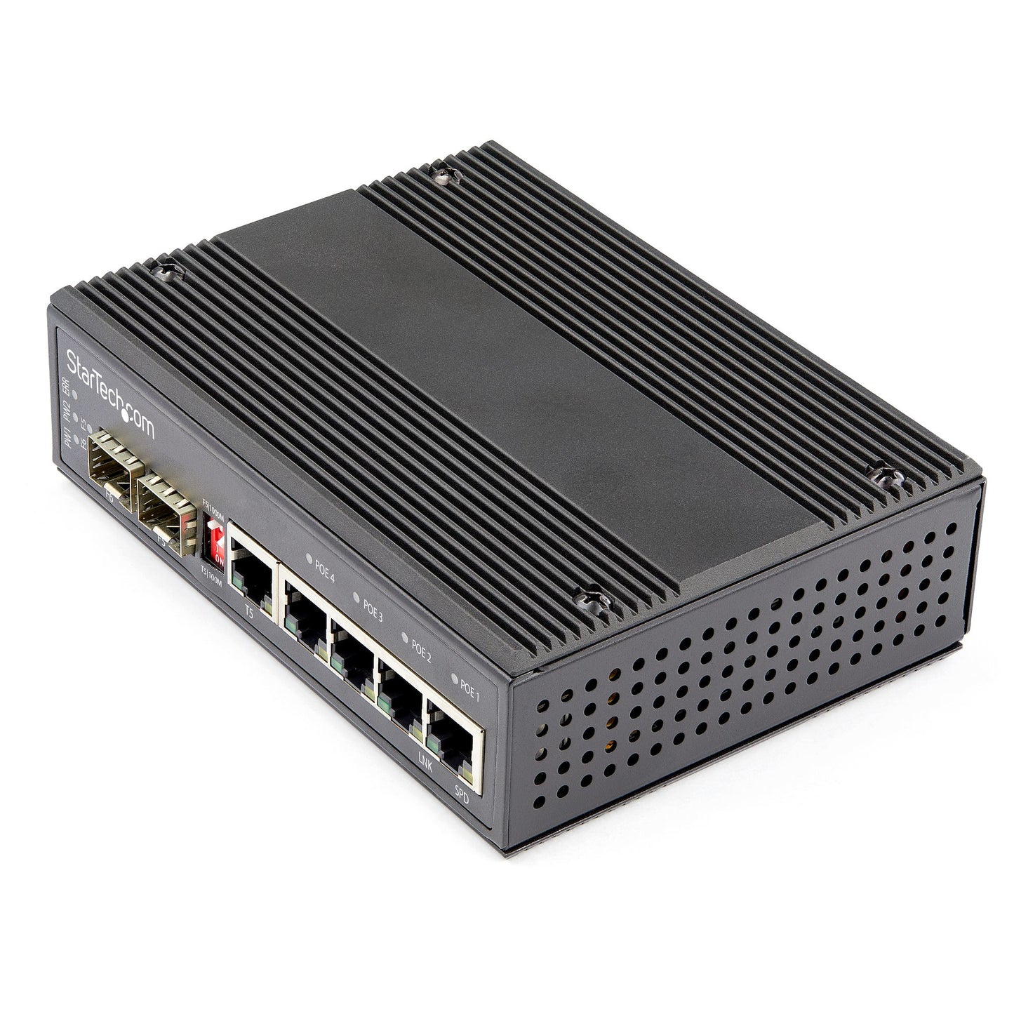Commutateur industriel StarTech Gigabit PoE+ 6 ports avec SFP et PoE 30 W