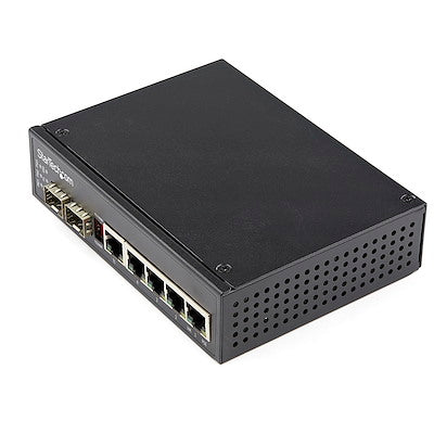 Commutateur Gigabit industriel StarTech IES1G52UPDIN 6 ports avec PoE+ et SFP