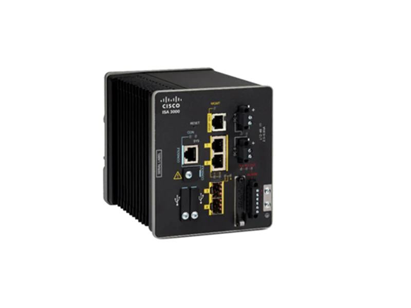 The Cisco ISA 3000 with 2 copper and 2 fiber ports is a rugged, industrial-grade security appliance running Firepower Threat Defense (FTD) Unified Image. Designed for high-assurance environments, it supports critical compliance needs with TAA-compliant sourcing. This solution integrates seamlessly in industrial network infrastructures requiring advanced segmentation and robust threat protection.