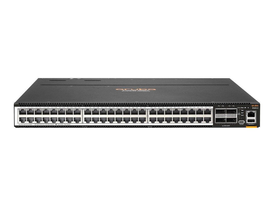 Aruba CX 8360-48XT4C V2 Switch, 48x10GBASE-T, 4xQSFP, Dual PSU