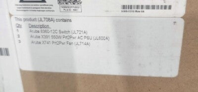 HP Aruba 8360-12C Prt2Pwr3F2PS 40Gbps Switch, 12-Port