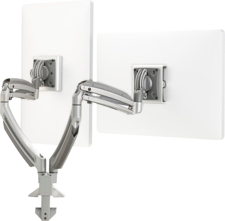 CHIEF K1D220S-G Kontour K1D Dual Monitor Desk Mount, Silver