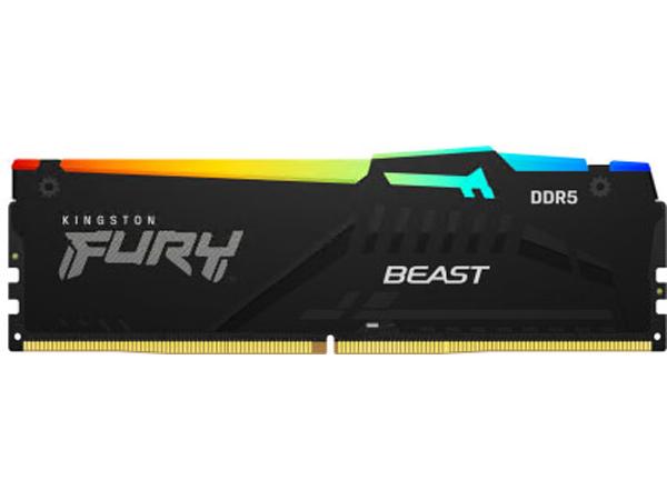 The Kingston FURY Beast RGB 32GB DDR5 kit offers high-performance memory solutions with a speed of 5200MT/s and latency of CL40. Featuring a DIMM form factor, this kit of 2 modules enhances system responsiveness and is designed with RGB aesthetics for gaming and high-end computing systems.