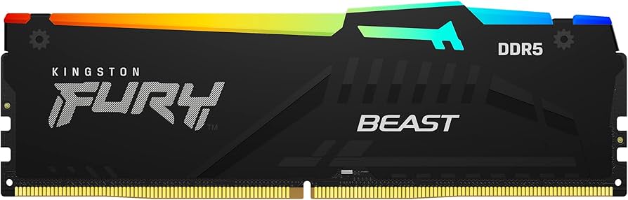 Kit Kingston FURY Beast 32 Go DDR5 5 200 MT/s RGB DIMM (blanc, CL40, XMP)
