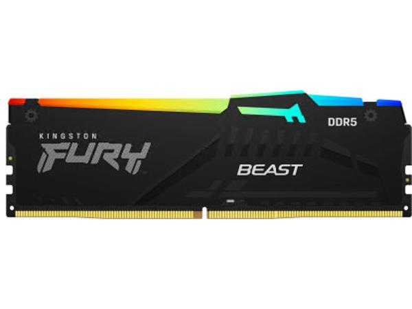 High-speed and visually striking, the Kingston FURY Beast RGB 32GB DDR5 module delivers 5600MT/s performance with CL40 latency. Designed for demanding computing builds, it combines next-gen memory speed with customizable RGB lighting for both aesthetics and efficiency.