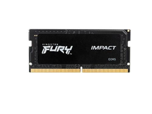 The KINGSTON 64GB DDR5 FURY IMPACT SODIMM kit delivers high performance with 5600MT/s speed and low latency CL40, ideal for high-end laptops and compact systems. This kit includes two 32GB modules and features Plug-and-Play functionality for easy setup. TAA compliant and manufactured in Taiwan, it meets both performance and sourcing requirements.