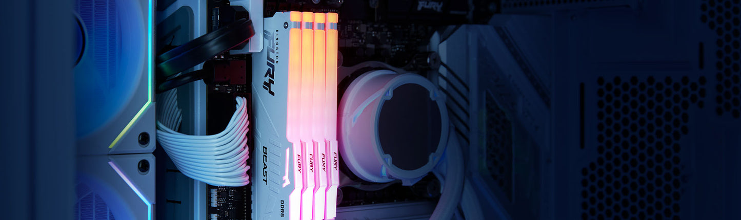 Kingston FURY Beast 32GB DDR5 6000MT/s CL36 White RGB DIMM