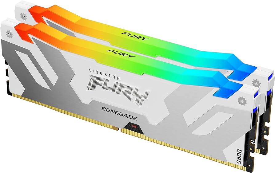 Kit Kingston 32 Go DDR5 6400 MT/s CL32 DIMM (2 x 16 Go) FURY Renegade RGB Blanc XMP
