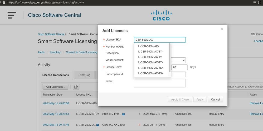 Cisco PLR SKU for 2.5Gbps Perpetual License - Military Only