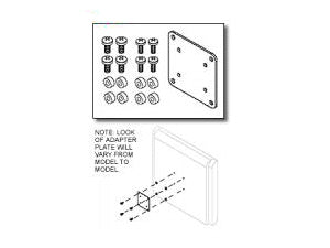 The Peerless LC-V400 is a black adapter plate designed to meet VESA 200 x 200 mounting standards. Made in the United States and TAA compliant, this accessory enhances compatibility across various display installations by adapting mounts to a standard pattern. Ideal for commercial or government environments.