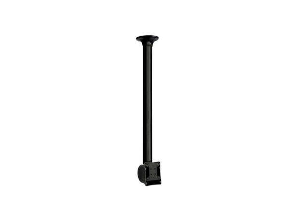 Mounting kit (extension column, ceiling mount, ceiling plate, and adapter plate) designed for LCD TVs from 13" to 29" in size and up to 40 lb in weight. This black ceiling-mountable kit includes an adjustable height range and 360° swivel, offering installation flexibility for commercial or home setups.