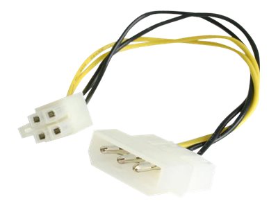 StarTech 6in LP4 to P4 Power Cable Adapter – LP4 Female to 4-pin ATX12V Male