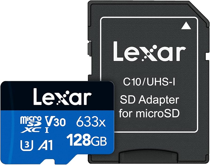 Carte MicroSDXC UHS-I haute performance Lexar 633x 128 Go avec adaptateur