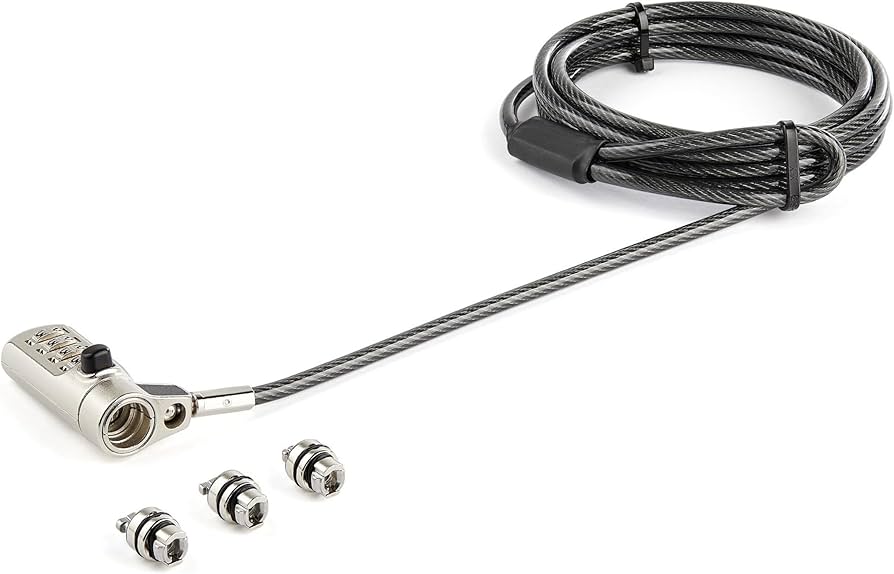 Câble antivol universel StarTech à 4 chiffres pour ordinateur portable avec têtes à fente K/Nano/Wedge