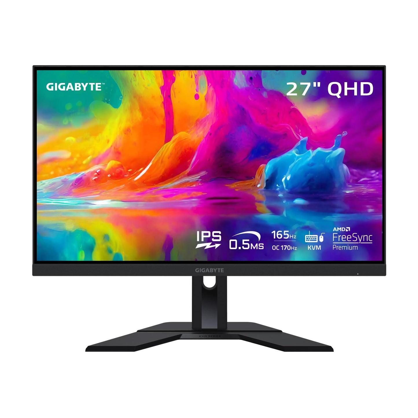 Moniteur de jeu GIGABYTE M27Q 27 pouces QHD 144 Hz IPS avec KVM
